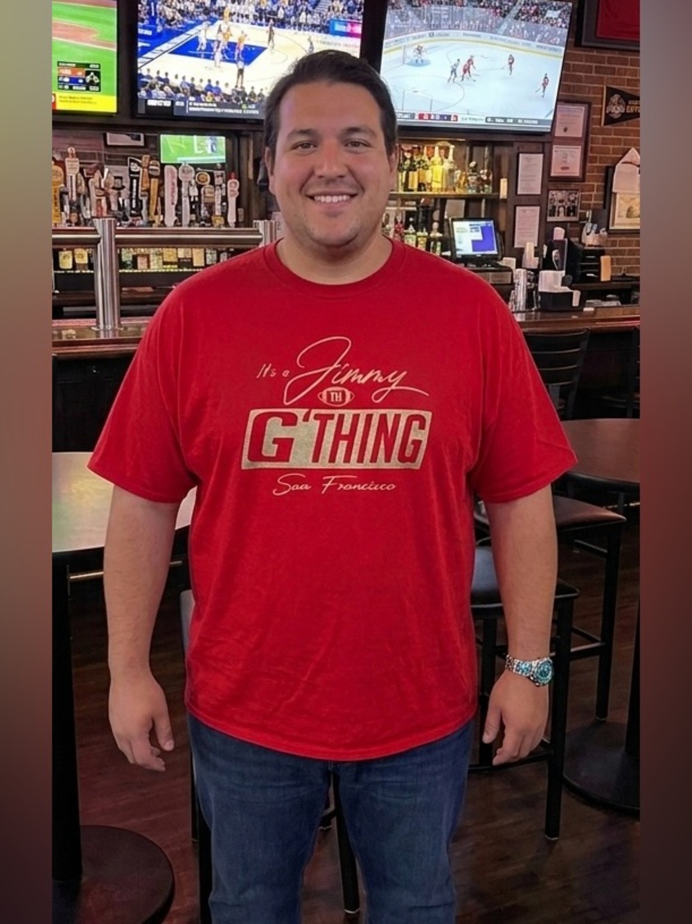 XTREME APPAREL "It's a Jimmy G 'Thang' San Francisco" T-shirt ptp 32